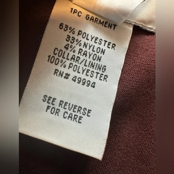 R&M Richards M Iridescent Slick Brown Oxblood Evening Gala Top Ruched Waist READ - Picture 11 of 16